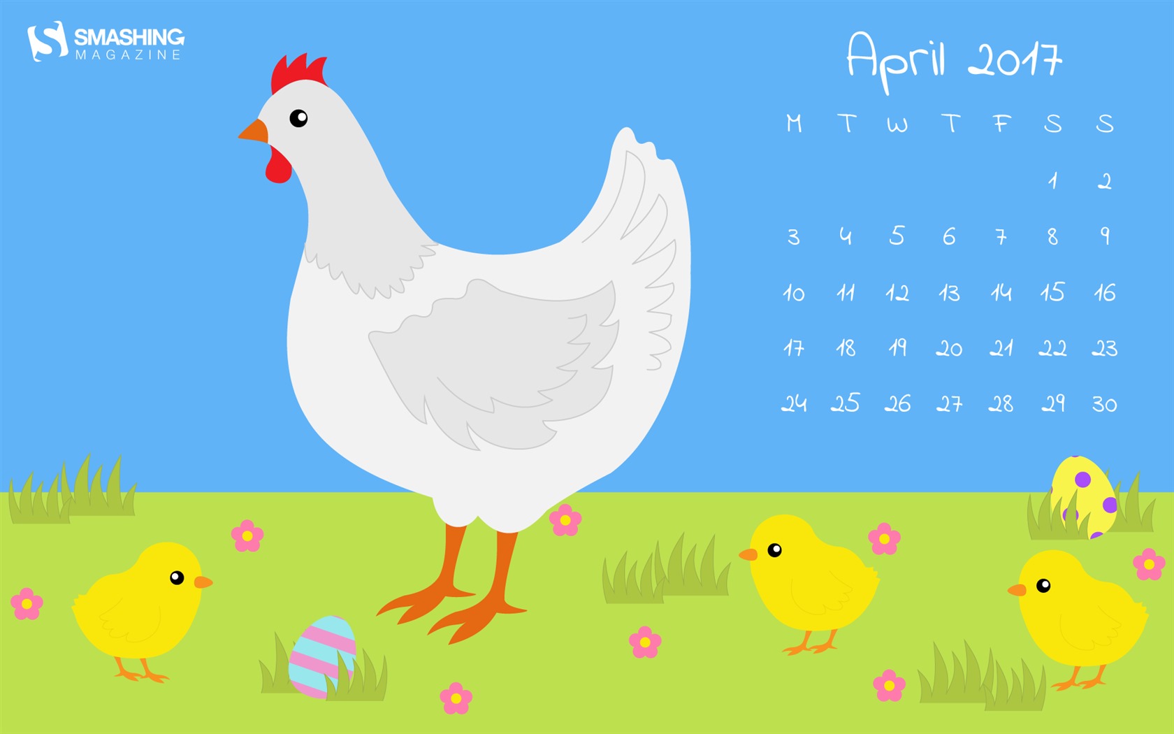 April 2017 calendar wallpaper (2) #1 - 1680x1050