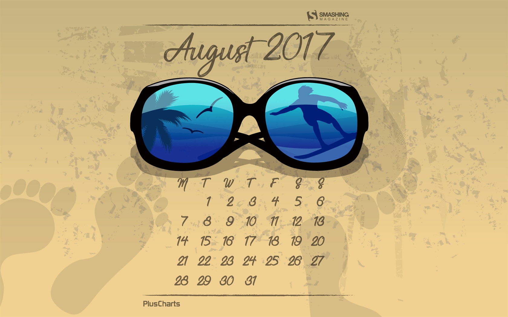 Fondo de escritorio del calendario de agosto de 2017 #21 - 1680x1050