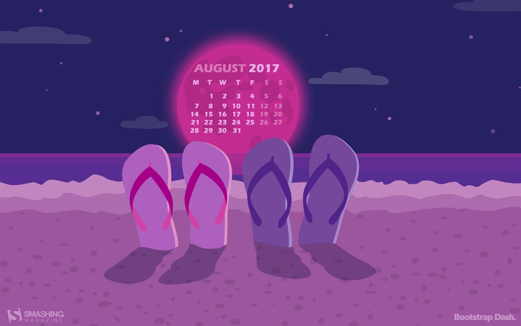 August 2017 Kalender Tapete #23 - 1680x1050