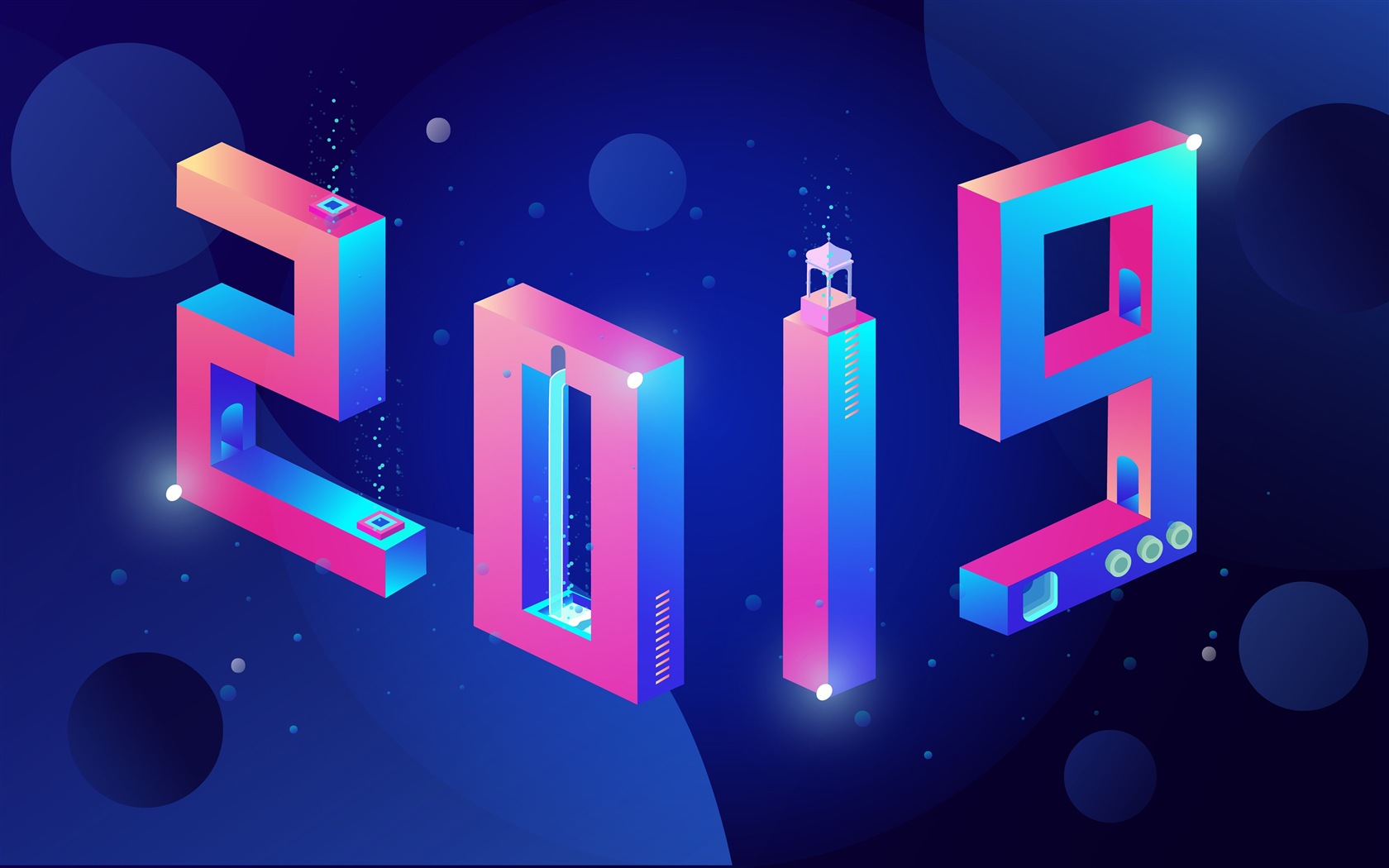 Happy New Year 2019 HD wallpapers #1 - 1680x1050
