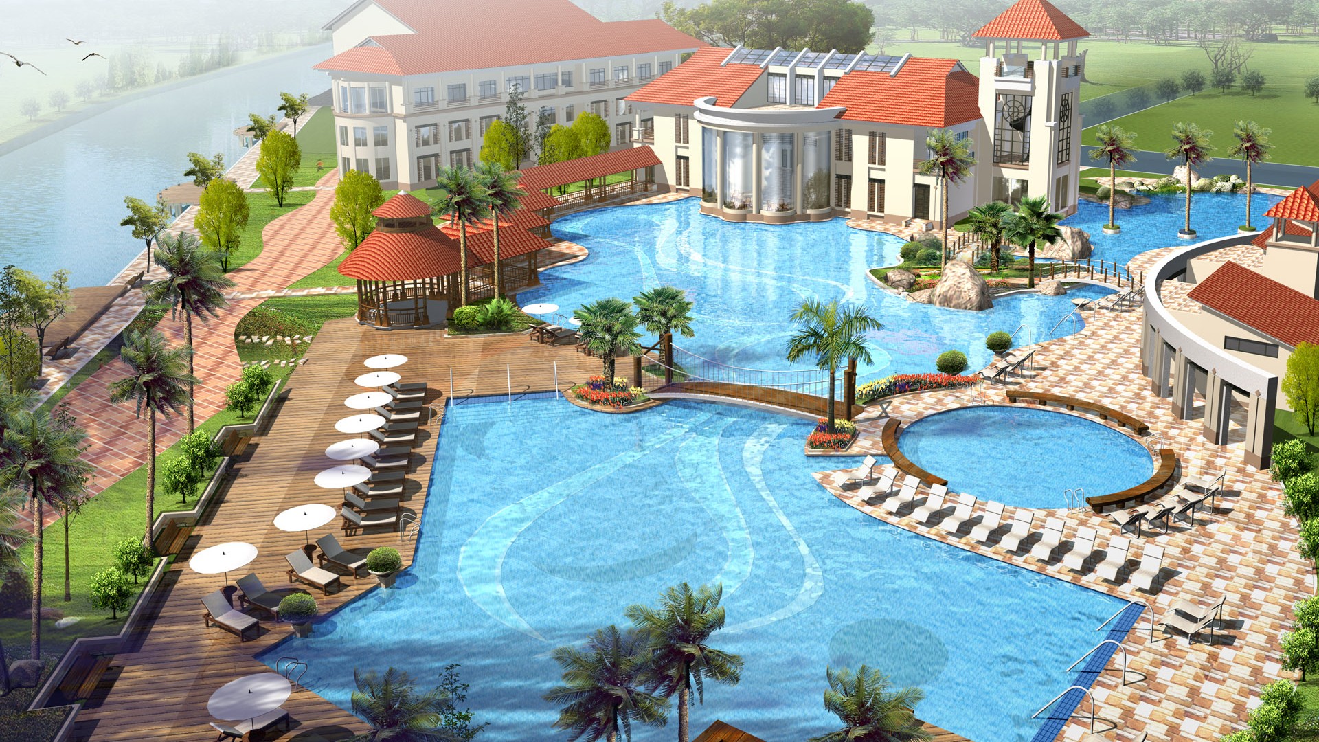 Effect of HD landscape architecture wallpapers #4 - 1920x1080