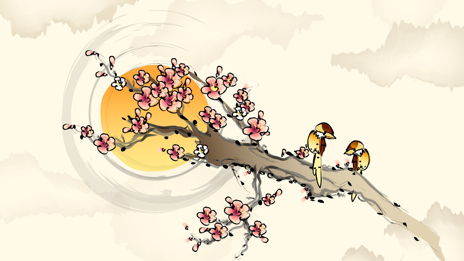 矢量水墨高清壁紙 #6 - 1920x1080