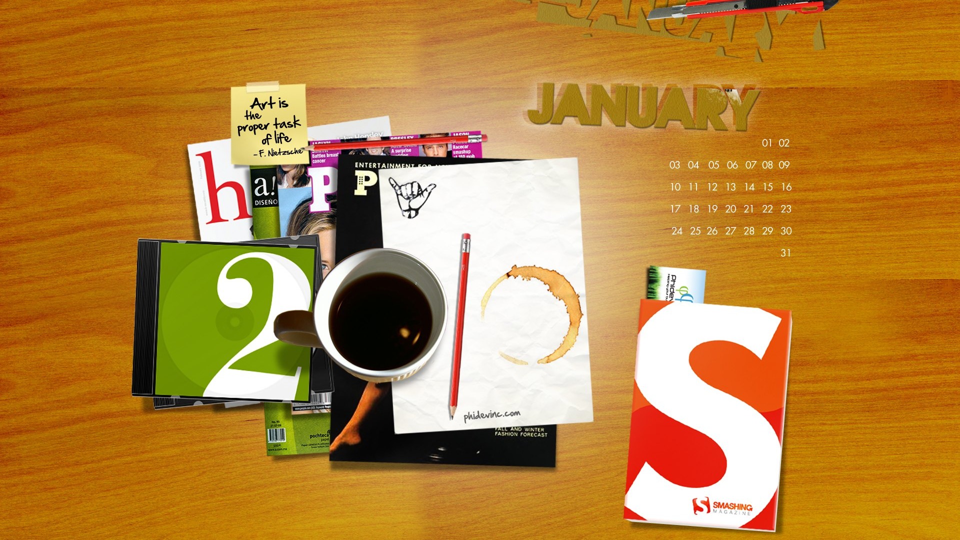 Januar 2010 Kalender Wallpaper #20 - 1920x1080