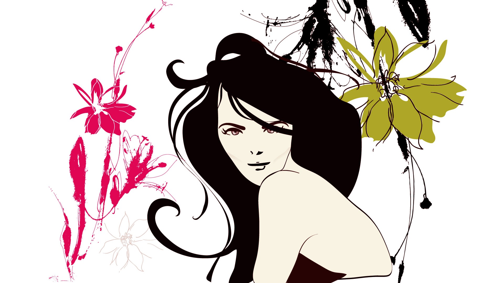 Vector woman wallpaper album (1) #11 - 1920x1080