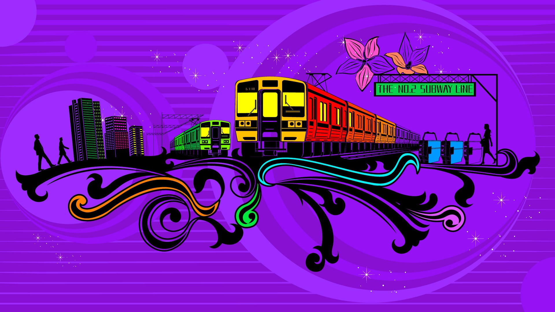 Vectorial de fondos de escritorio de modelo urbano (2) #9 - 1920x1080