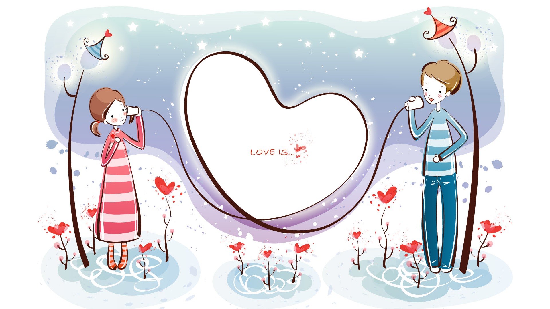 Cartoon Valentine's Day wallpapers (1) #1 - 1920x1080
