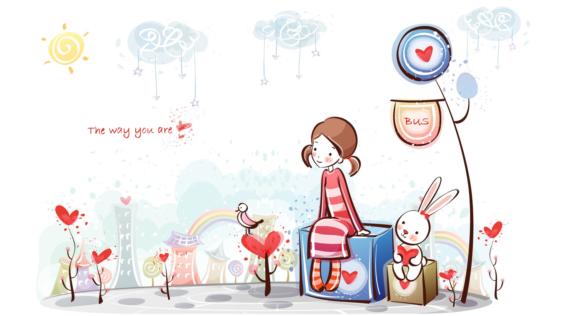 Cartoon Valentine's Day wallpapers (2) #6 - 1920x1080