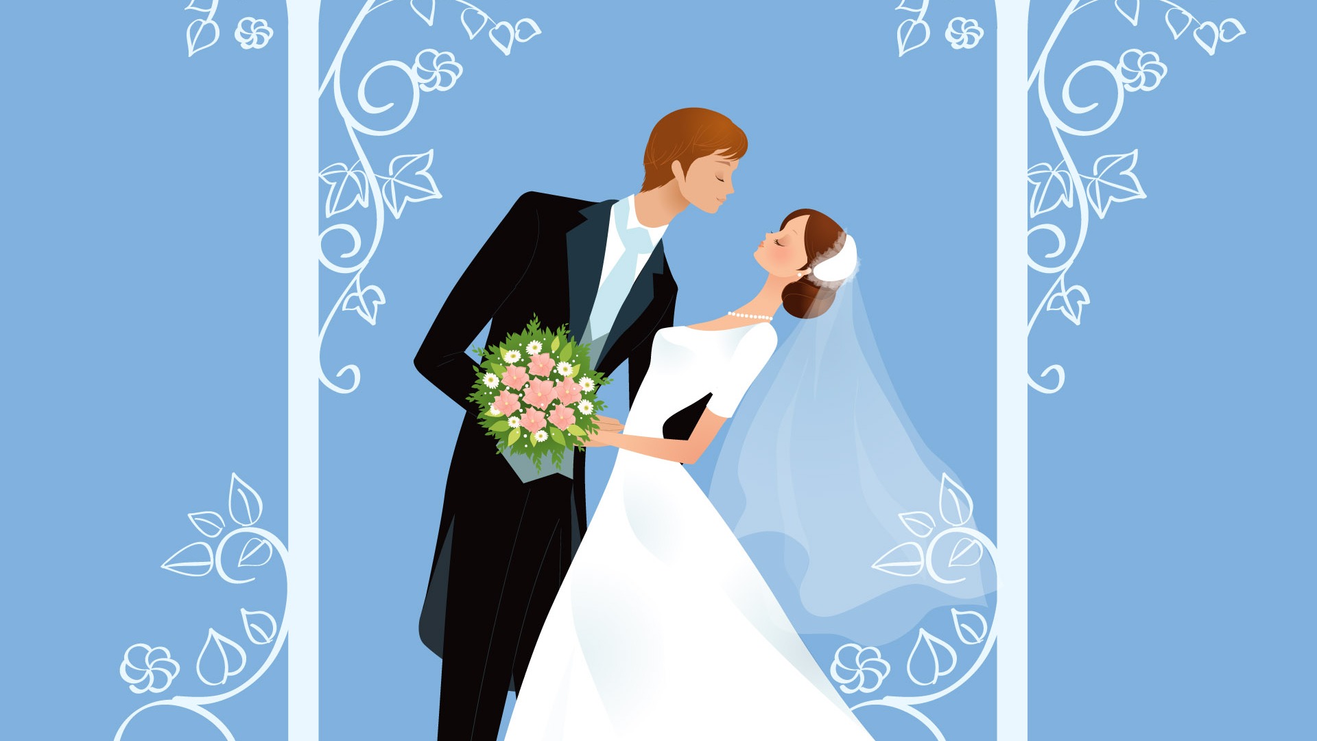 Vector wallpaper wedding bride (1) #1 - 1920x1080