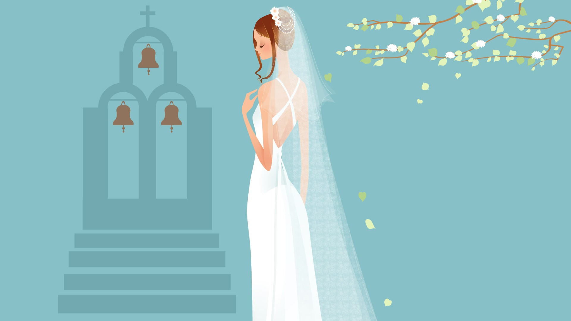 Vector wallpaper wedding bride (1) #15 - 1920x1080