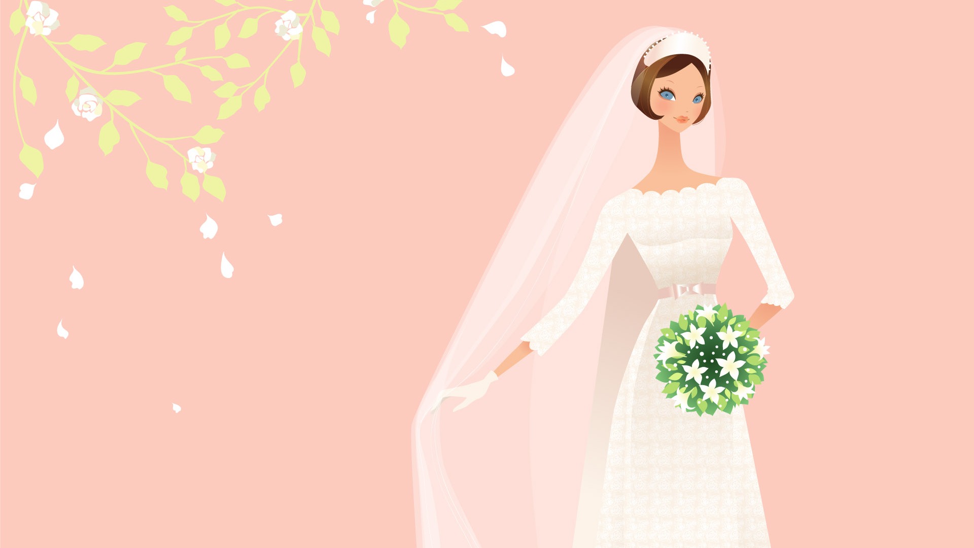 Vector Wallpaper Hochzeit Braut (2) #8 - 1920x1080