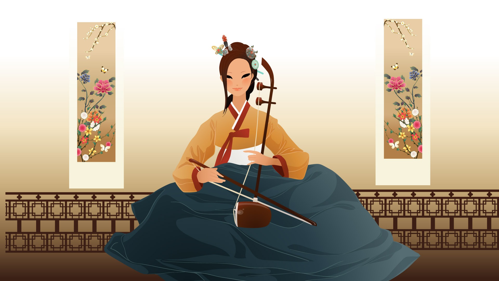 Vector wallpaper of Korean women (1) #5 - 1920x1080