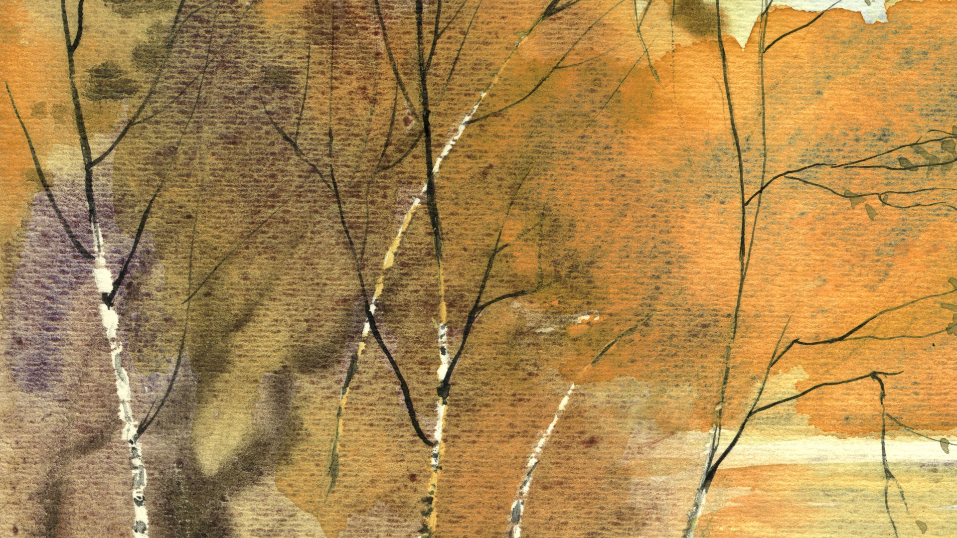 Fond d'écran paysage aquarelle peinte à la main (1) #10 - 1920x1080