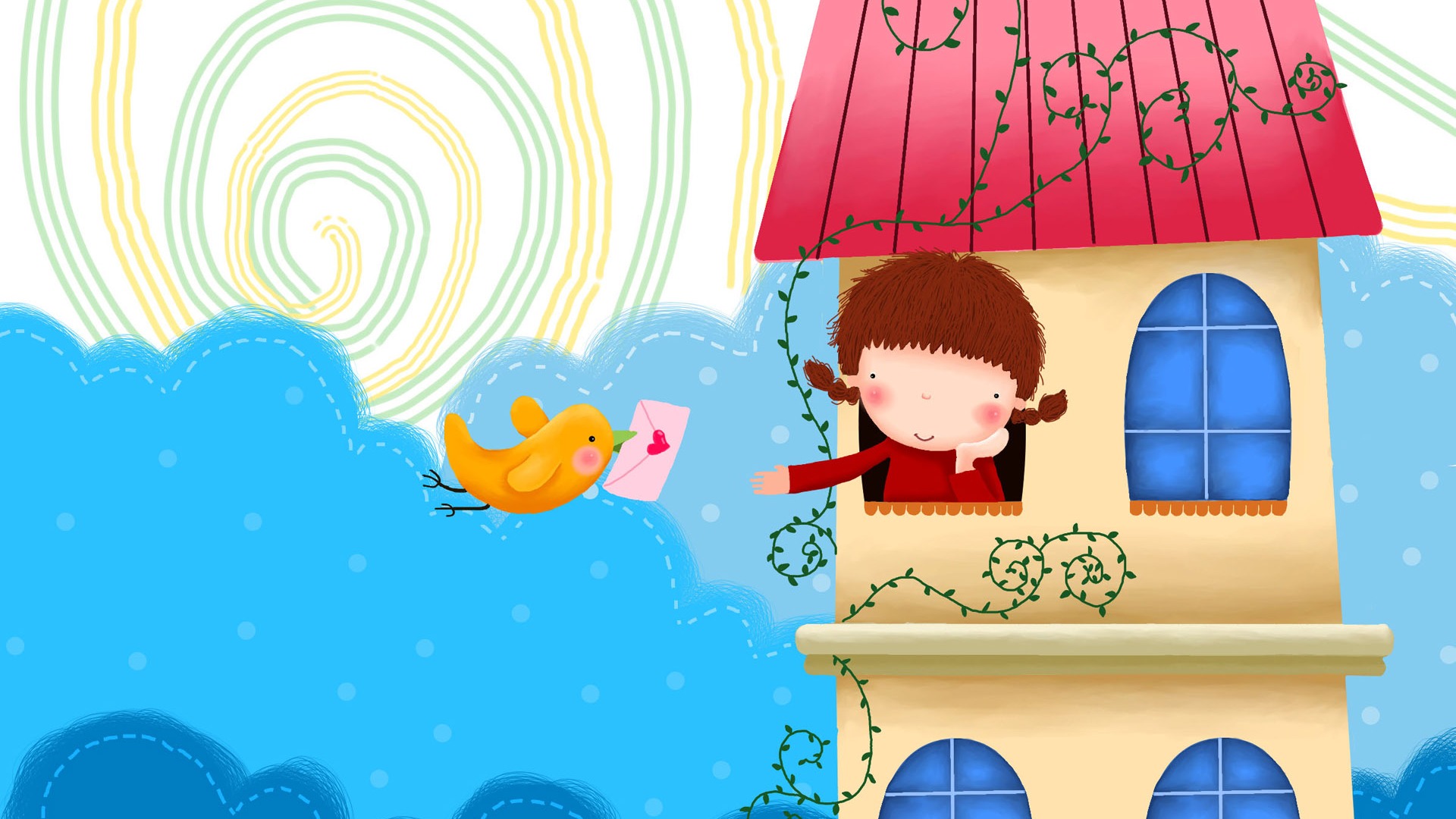 Large cartoon wallpaper (2) #6 - 1920x1080
