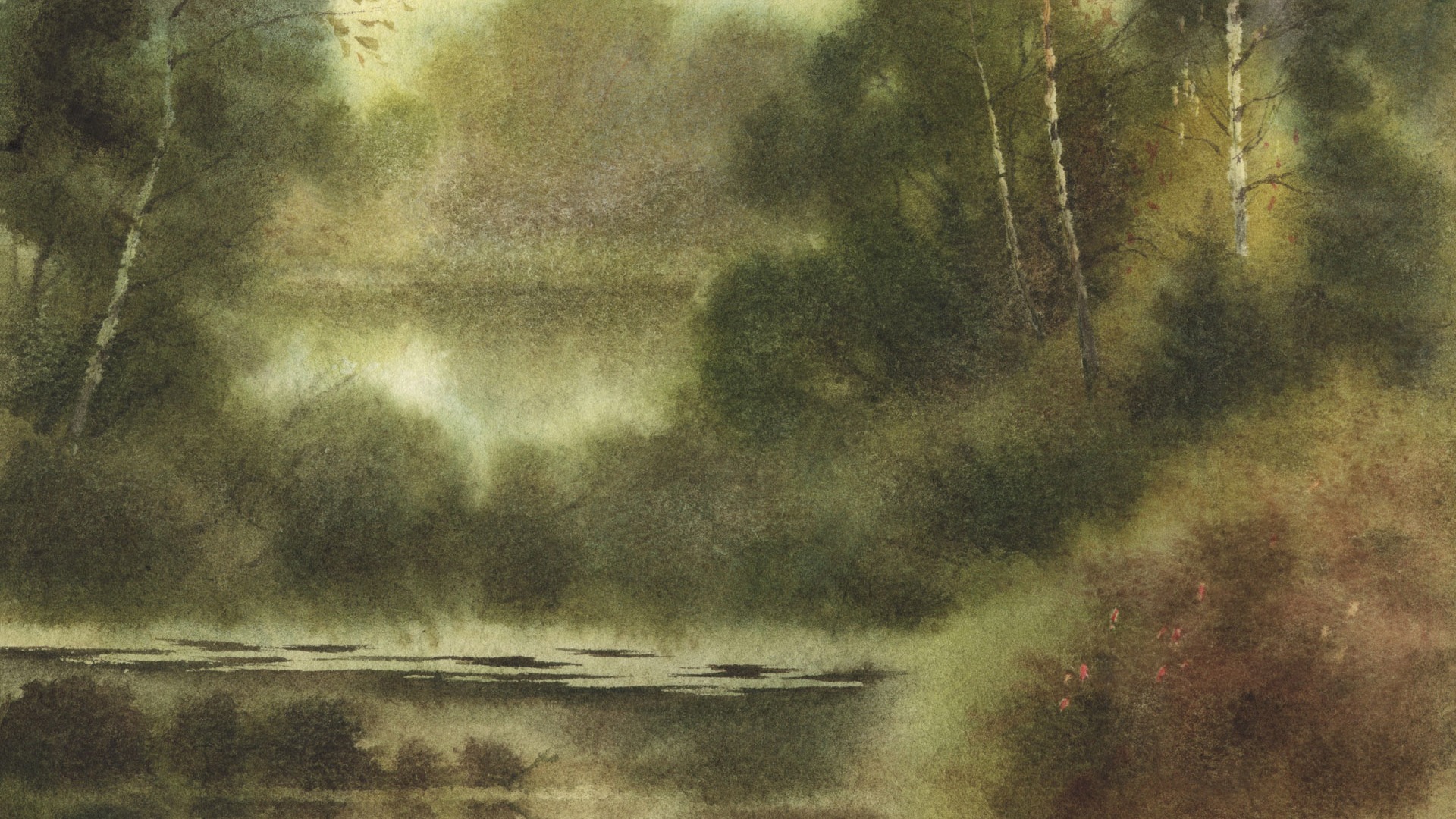 水彩景色 手绘壁纸(二)19 - 1920x1080