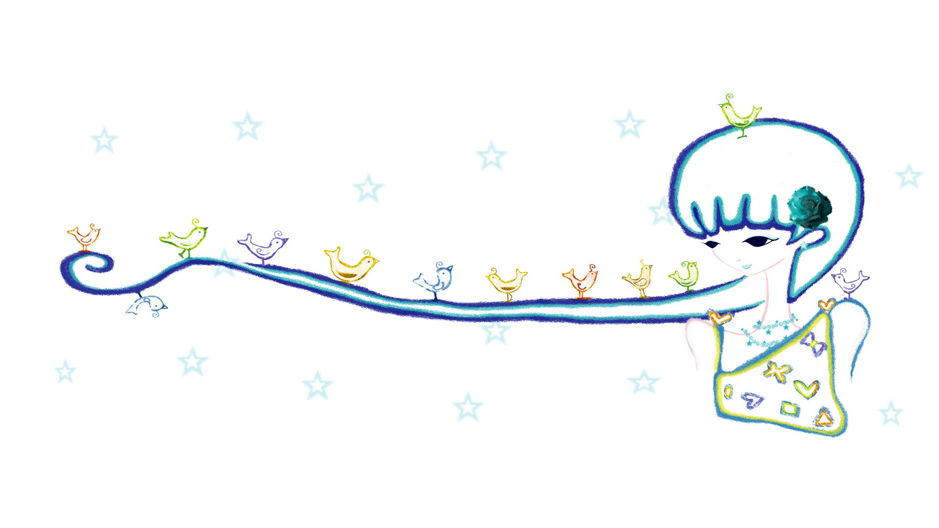 手繪浪漫女孩 壁紙(一) #3 - 1920x1080