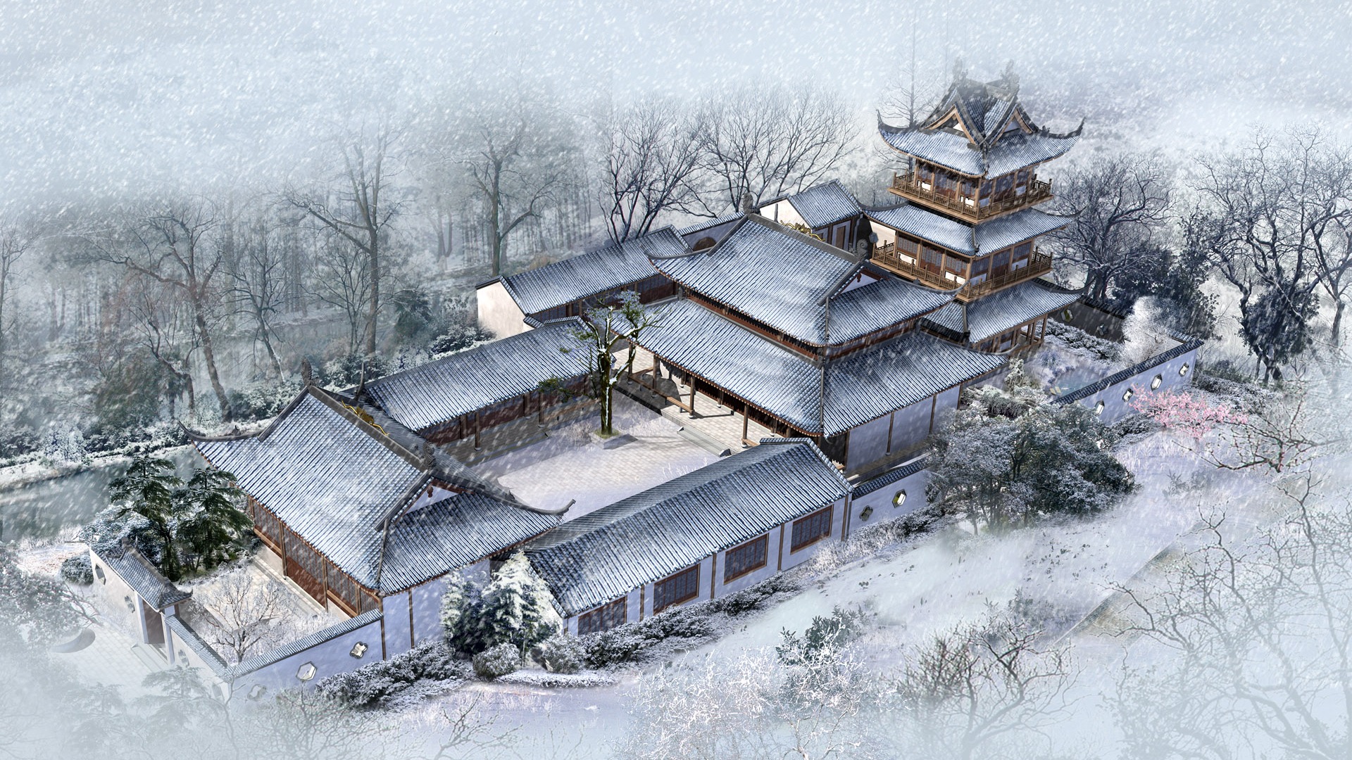 建築園林效果 高清壁紙(一) #20 - 1920x1080