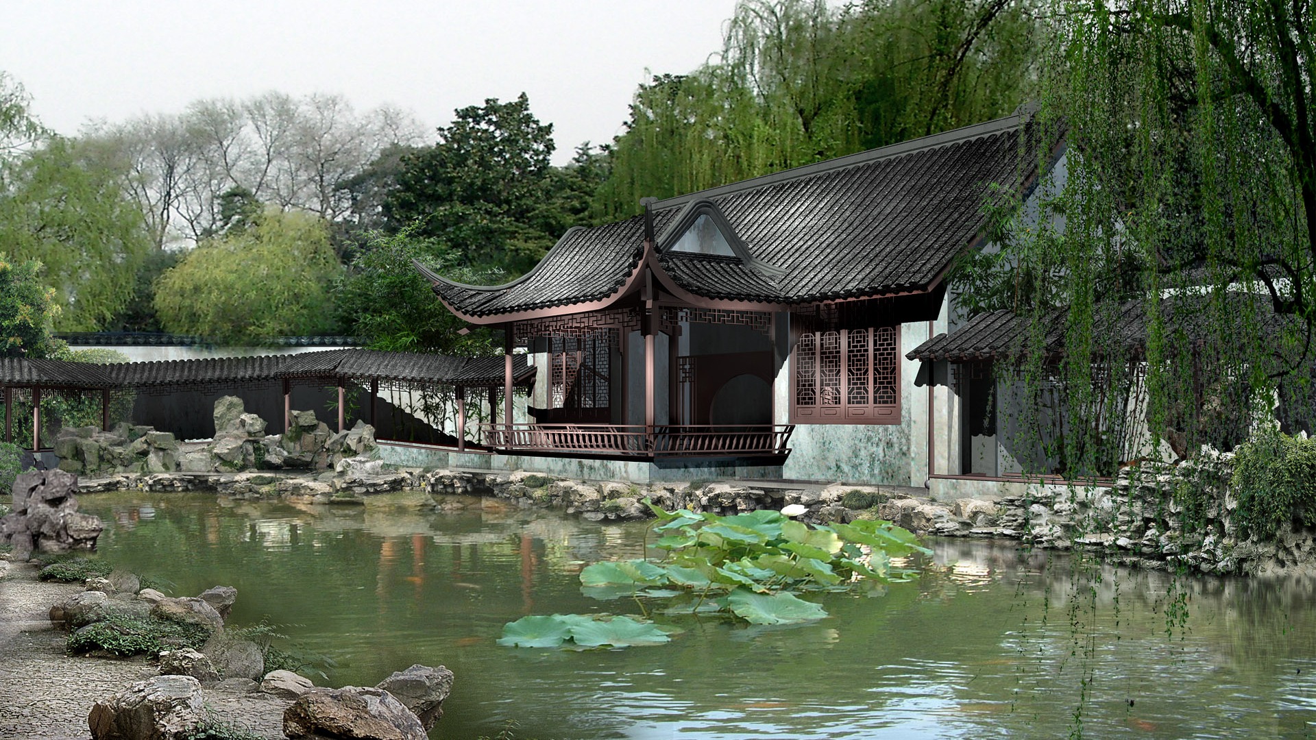 建築園林效果 高清壁紙(三) #10 - 1920x1080