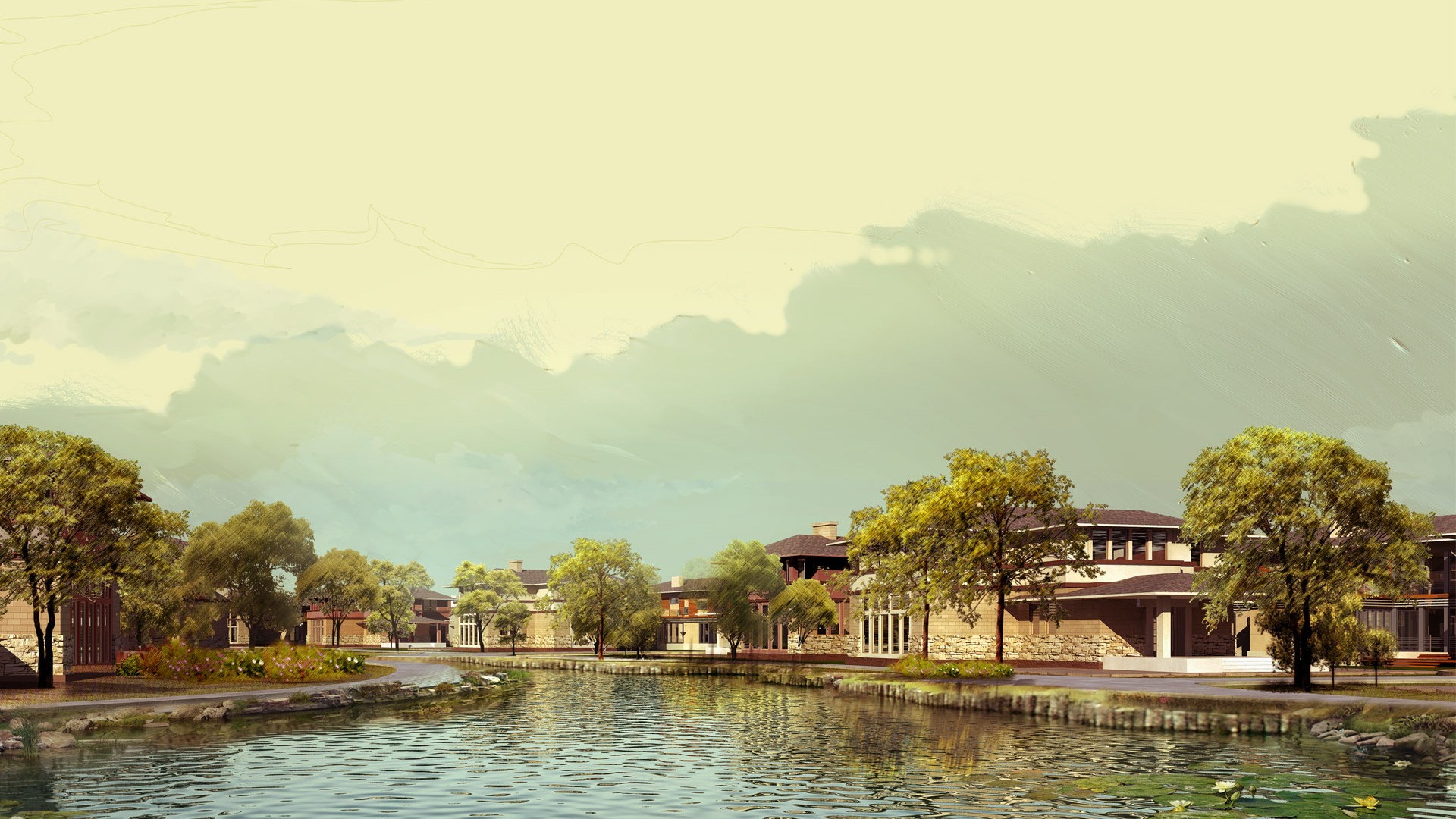 建築園林效果 高清壁紙(八) #5 - 1920x1080