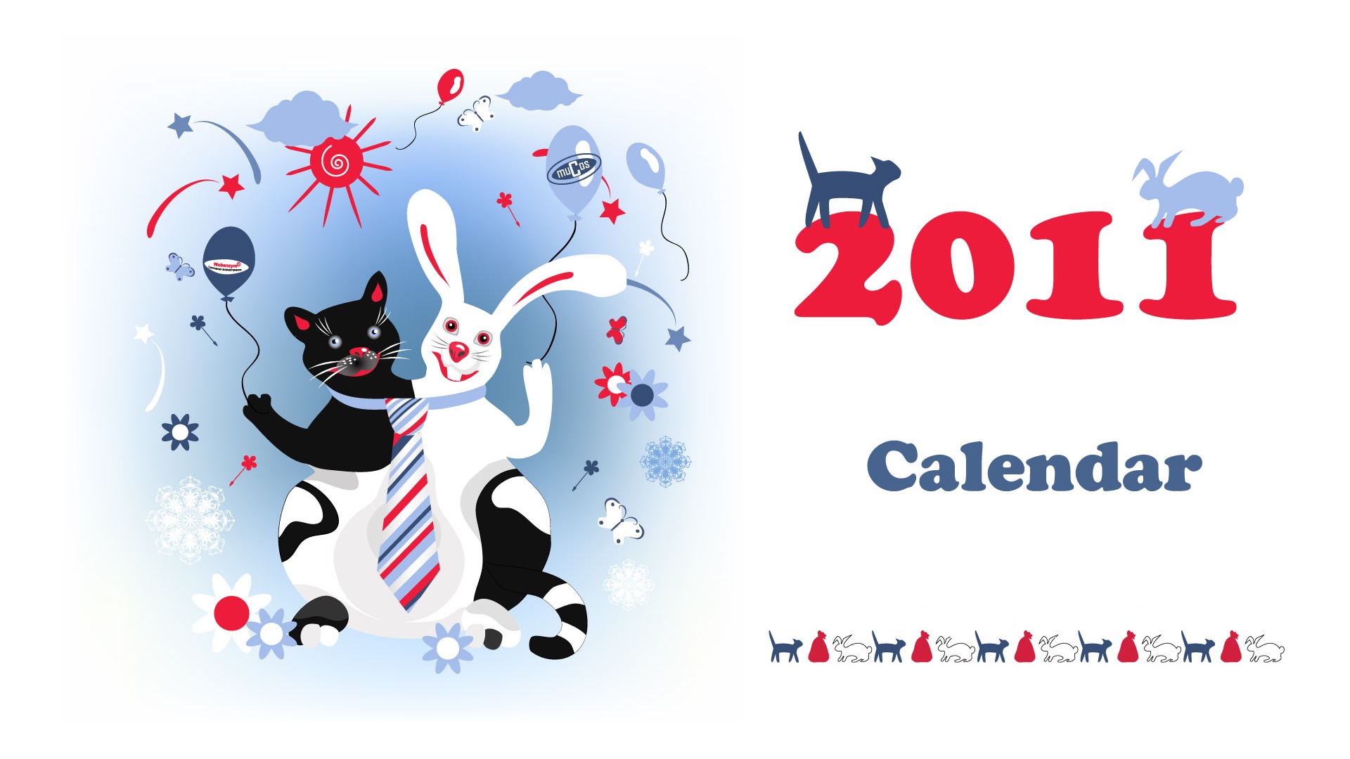 Year of the Rabbit 2011 calendar wallpaper (2) #1 - 1920x1080
