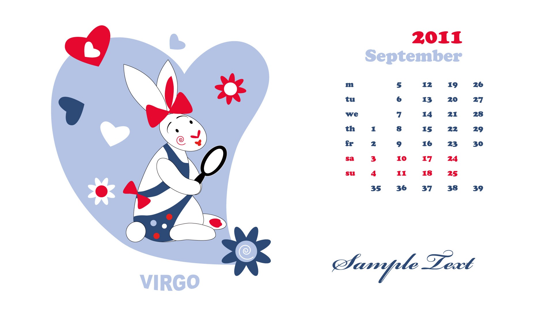 Année du papier peint Rabbit calendrier 2011 (2) #4 - 1920x1080