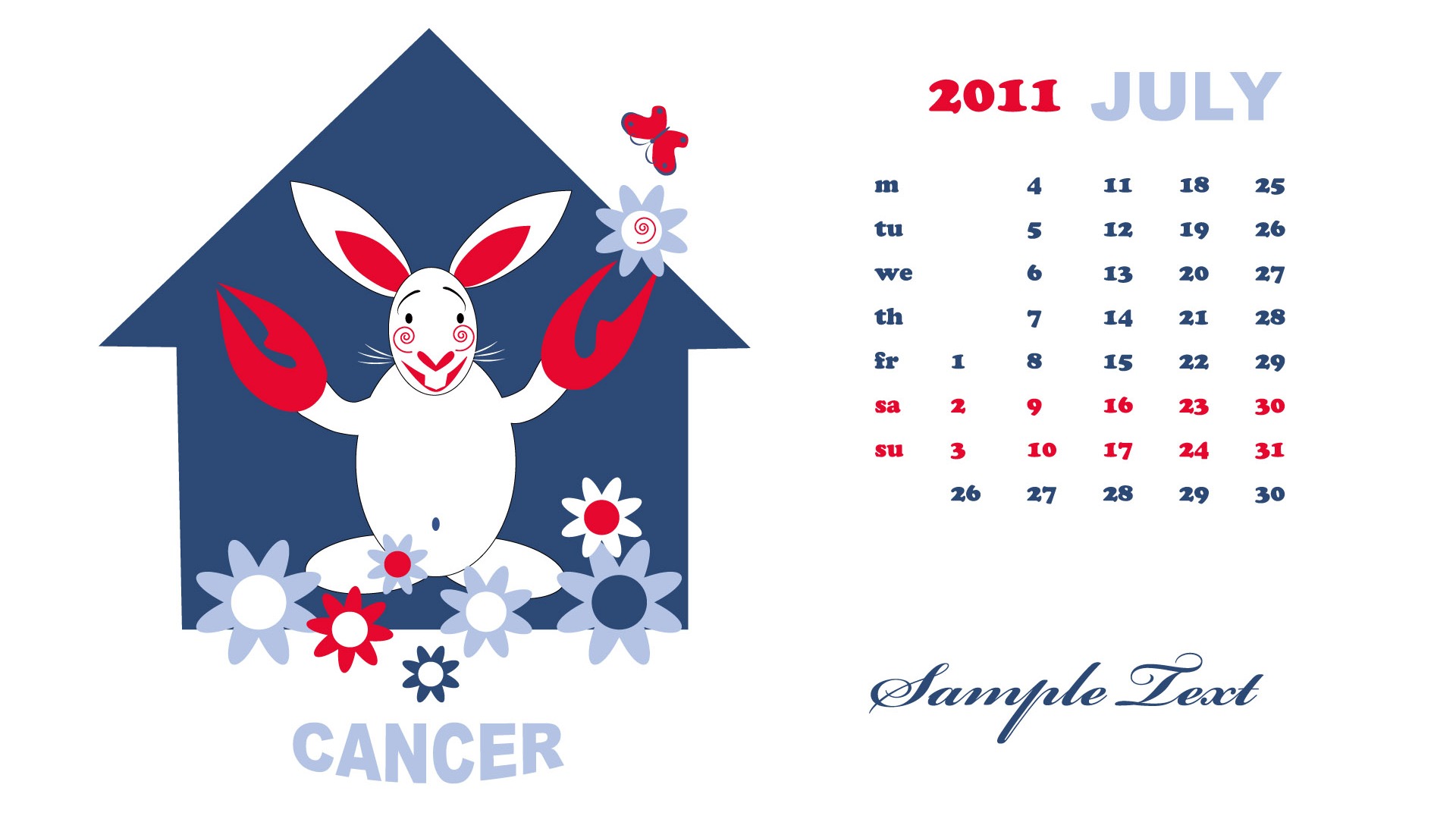 Année du papier peint Rabbit calendrier 2011 (2) #6 - 1920x1080