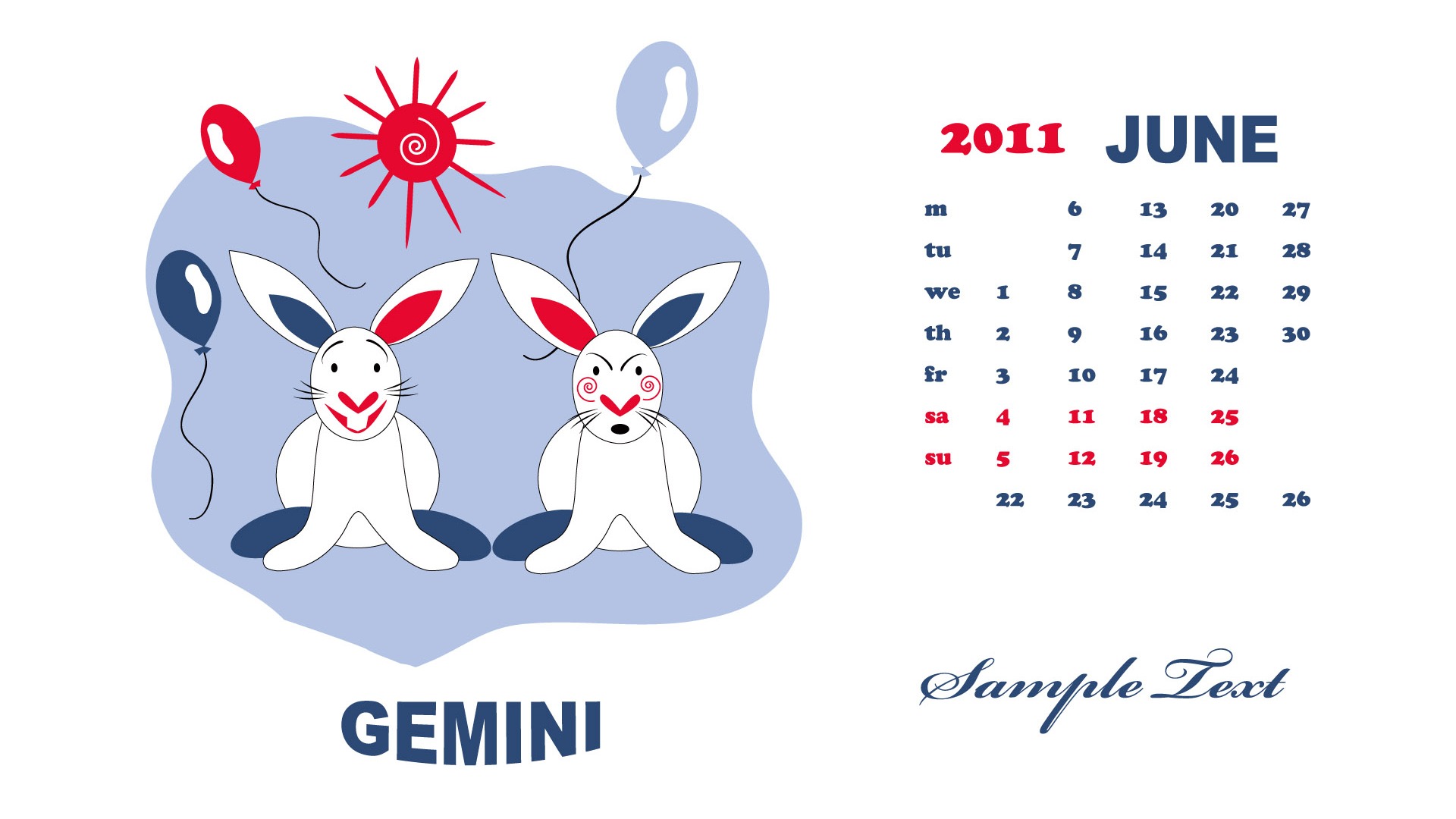 Year of the Rabbit 2011 calendar wallpaper (2) #7 - 1920x1080