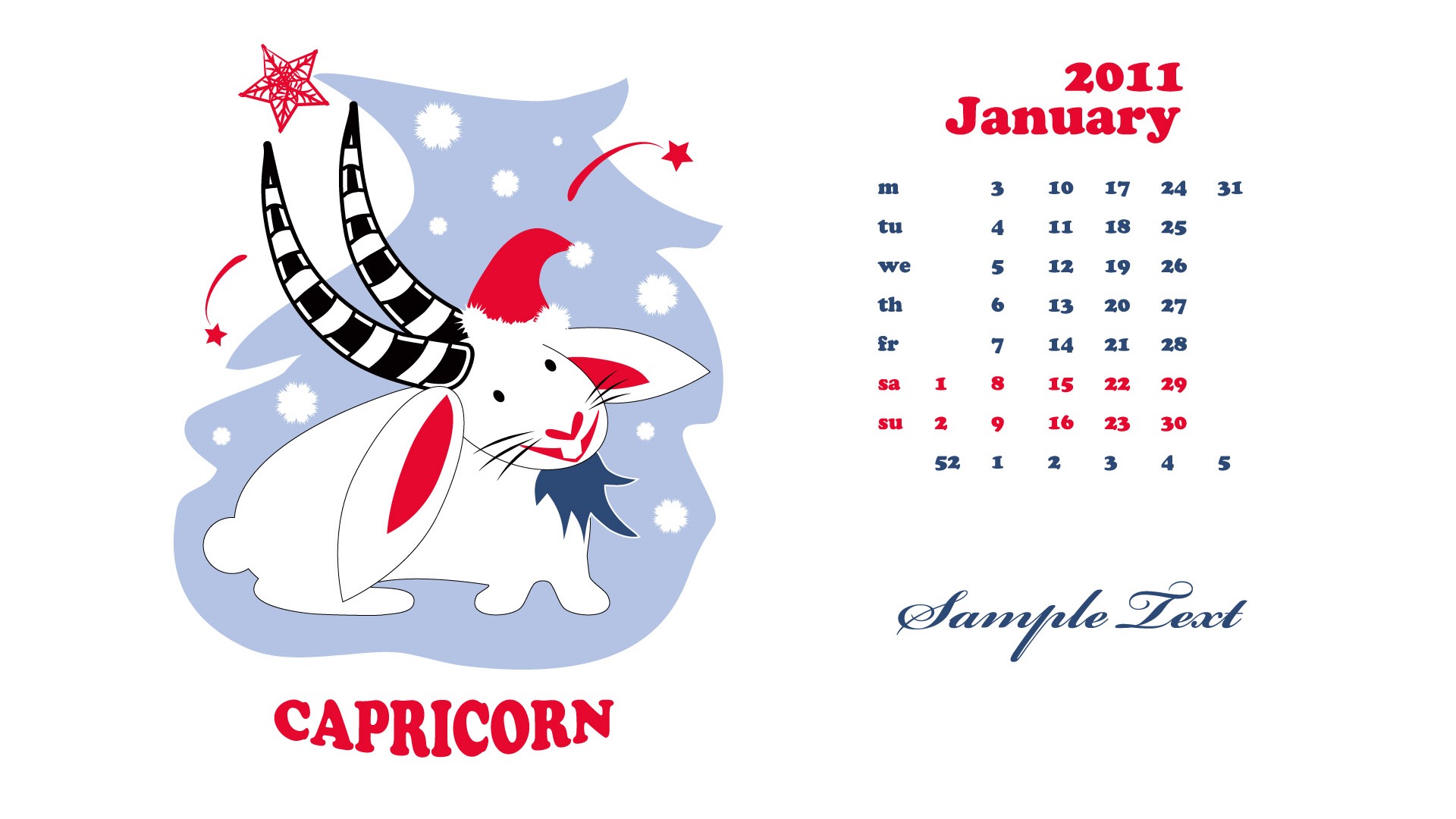 Année du papier peint Rabbit calendrier 2011 (2) #12 - 1920x1080