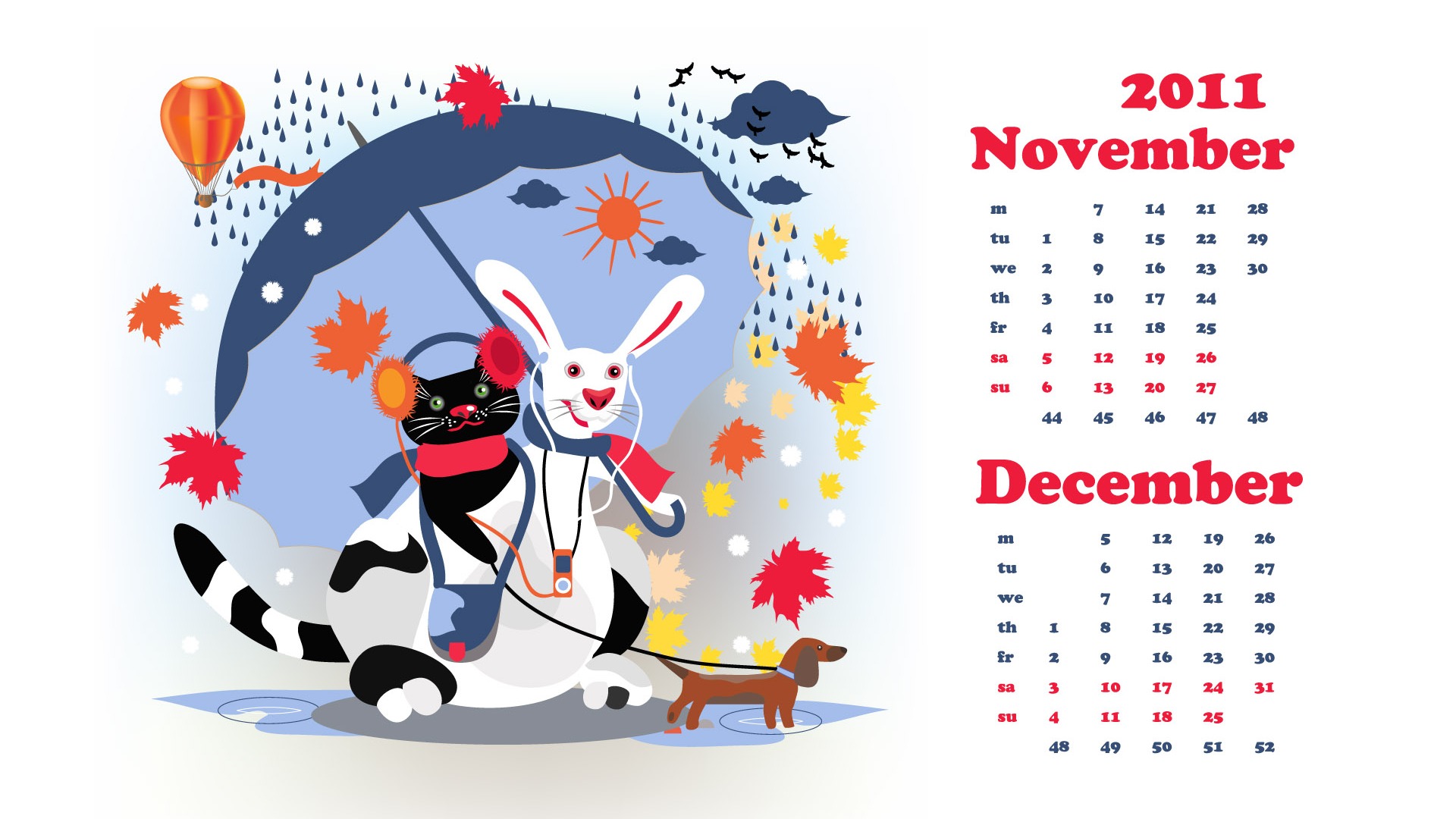 Jahr des Hasen Kalender 2011 Wallpaper (2) #20 - 1920x1080