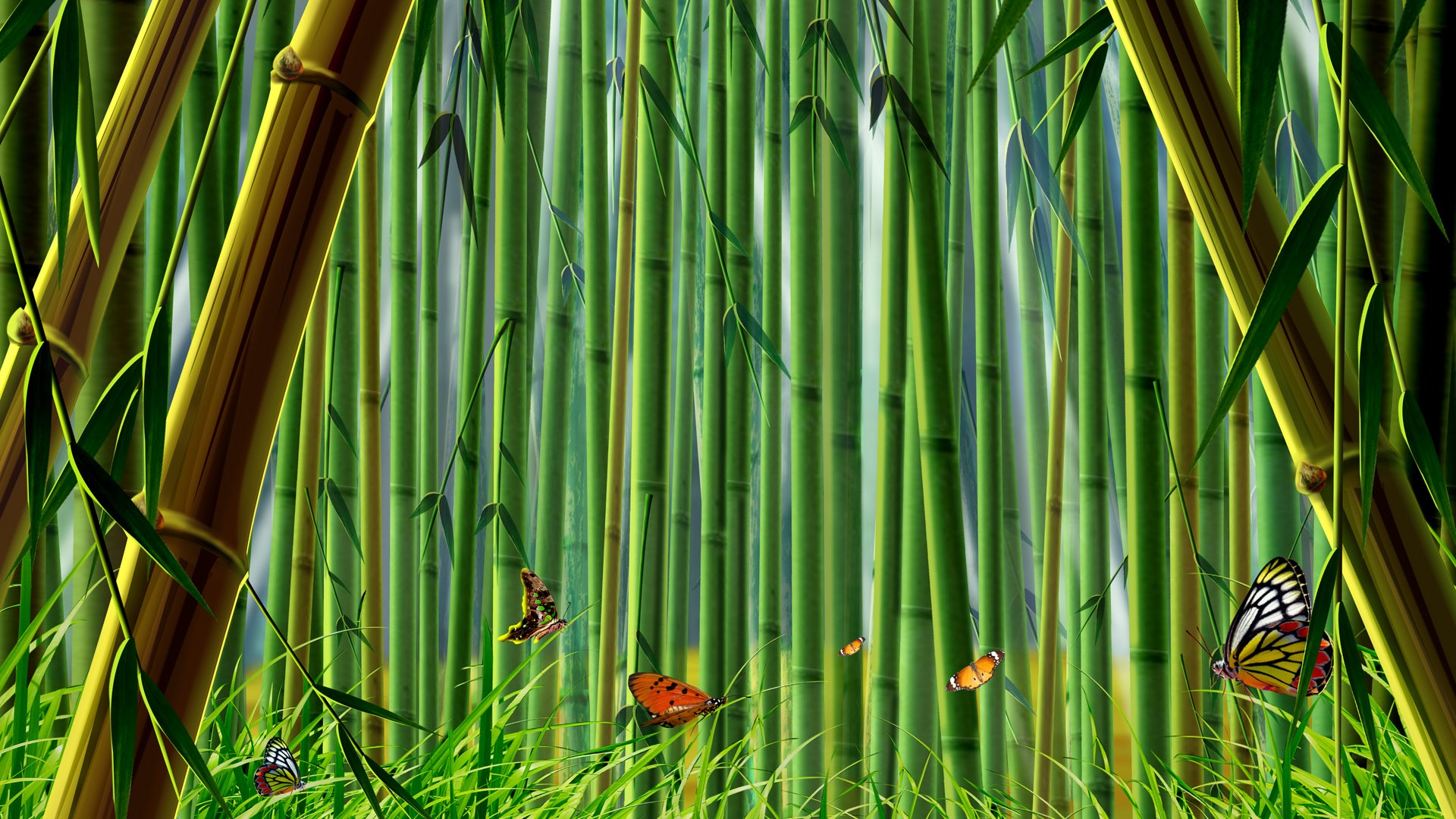 Colorful hand-painted wallpaper landscape ecology (1) #3 - 1920x1080