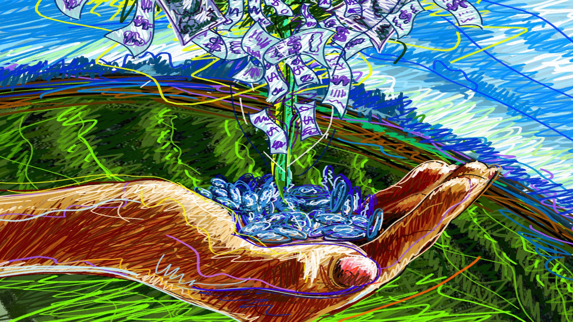 Living hand-painted wallpaper widescreen (2) #1 - 1920x1080