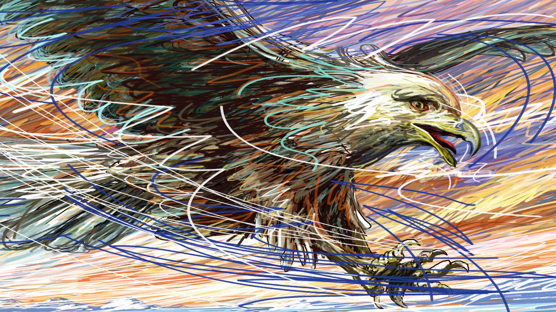 Living hand-painted wallpaper widescreen (3) #1 - 1920x1080