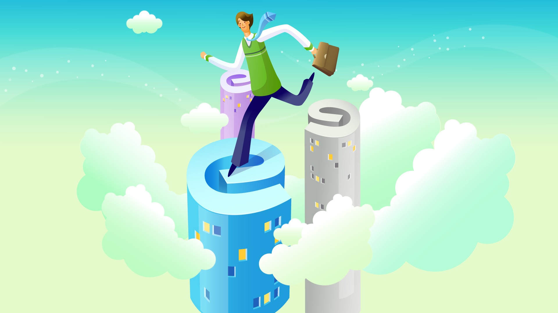 Vector cartoon wallpaper business meaning (1) #11 - 1920x1080
