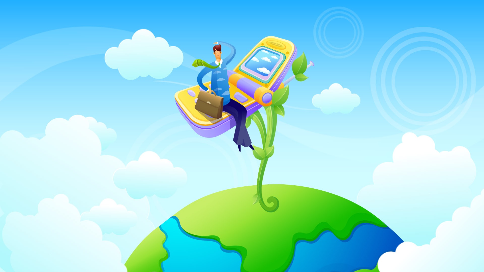 Vector cartoon wallpaper business meaning (1) #16 - 1920x1080