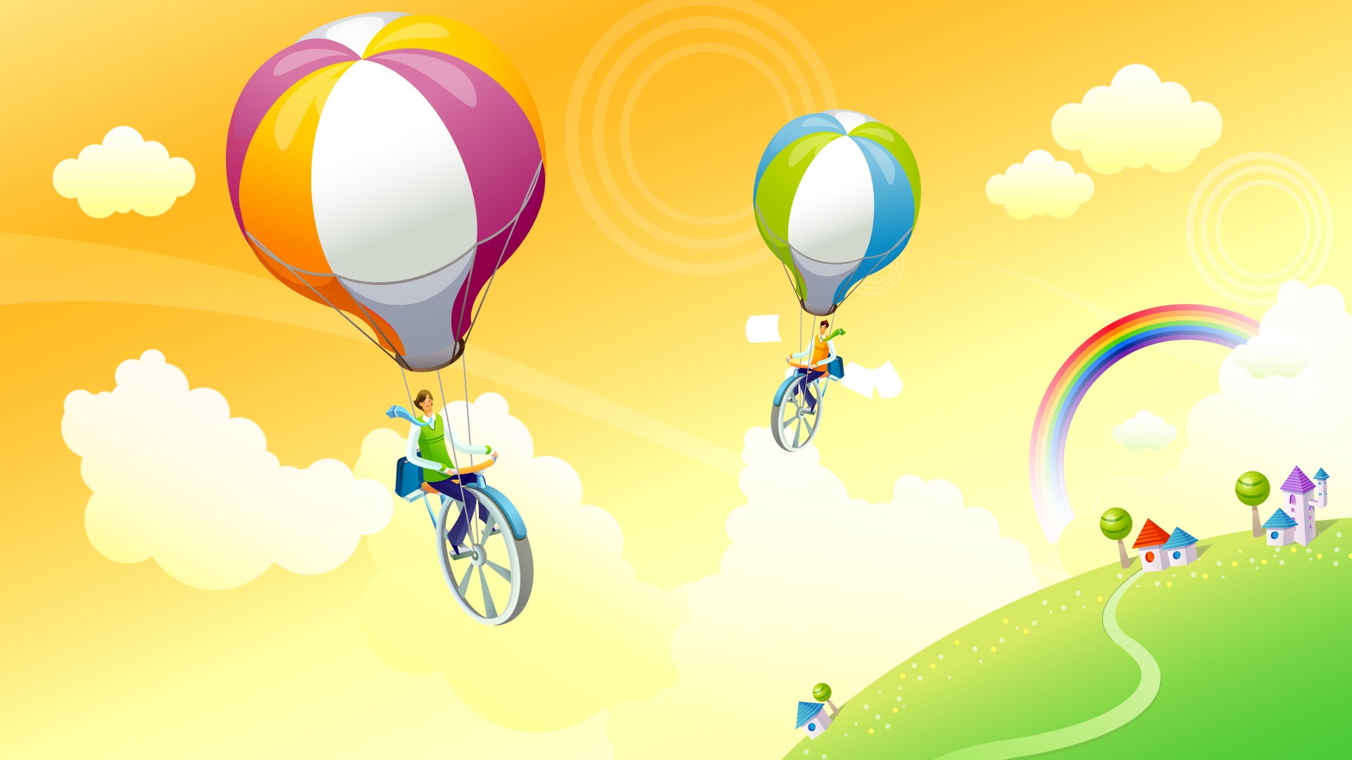 Vector cartoon wallpaper business meaning (2) #20 - 1920x1080