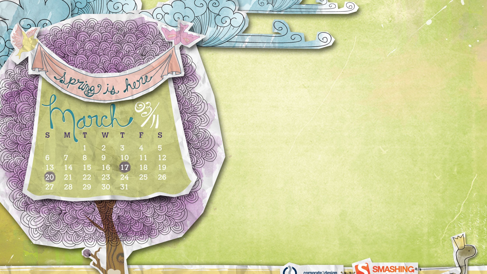 2011年3月 月曆壁紙 #21 - 1920x1080