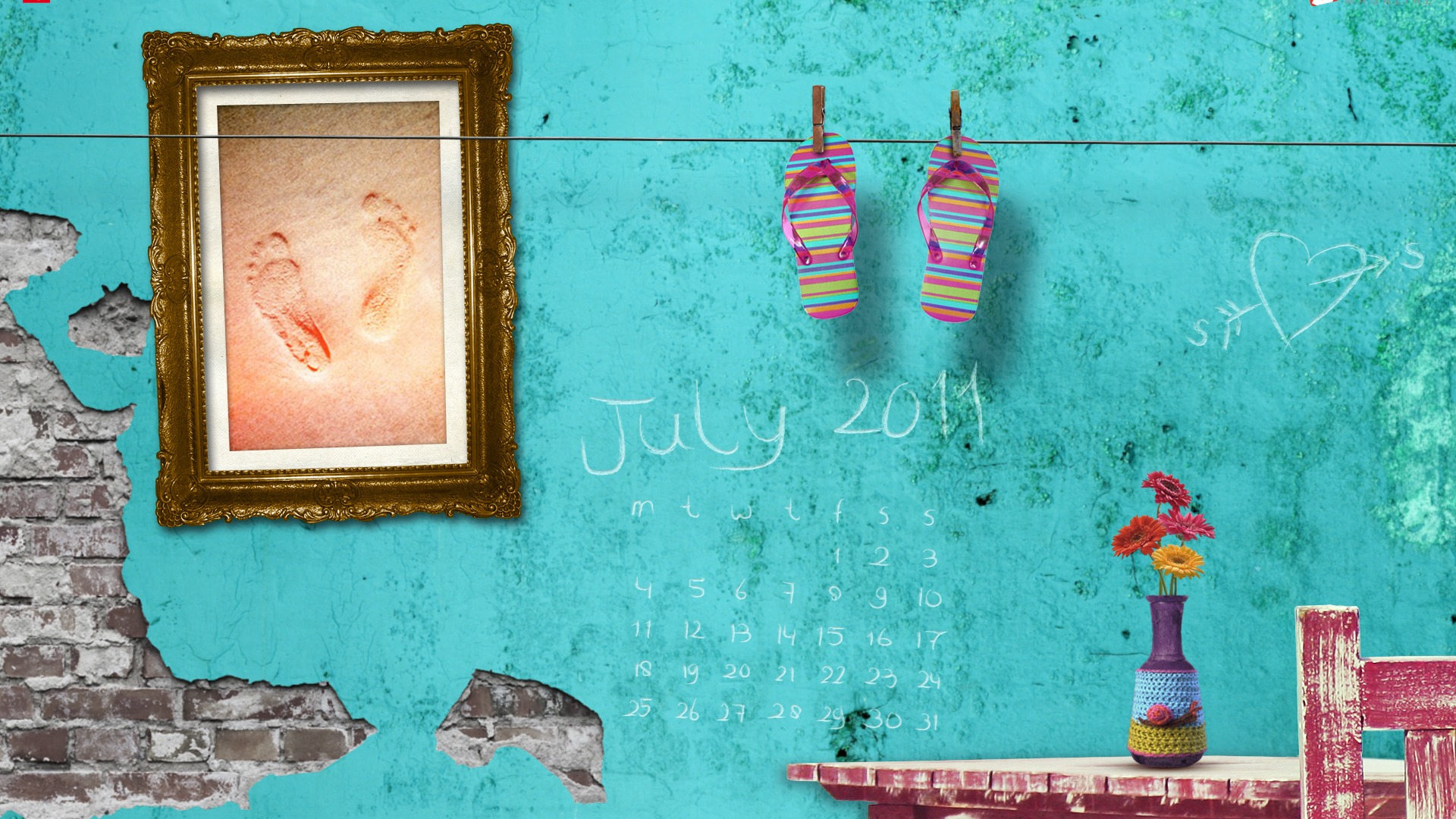 July 2011 Calendar Wallpaper (2) #1 - 1920x1080