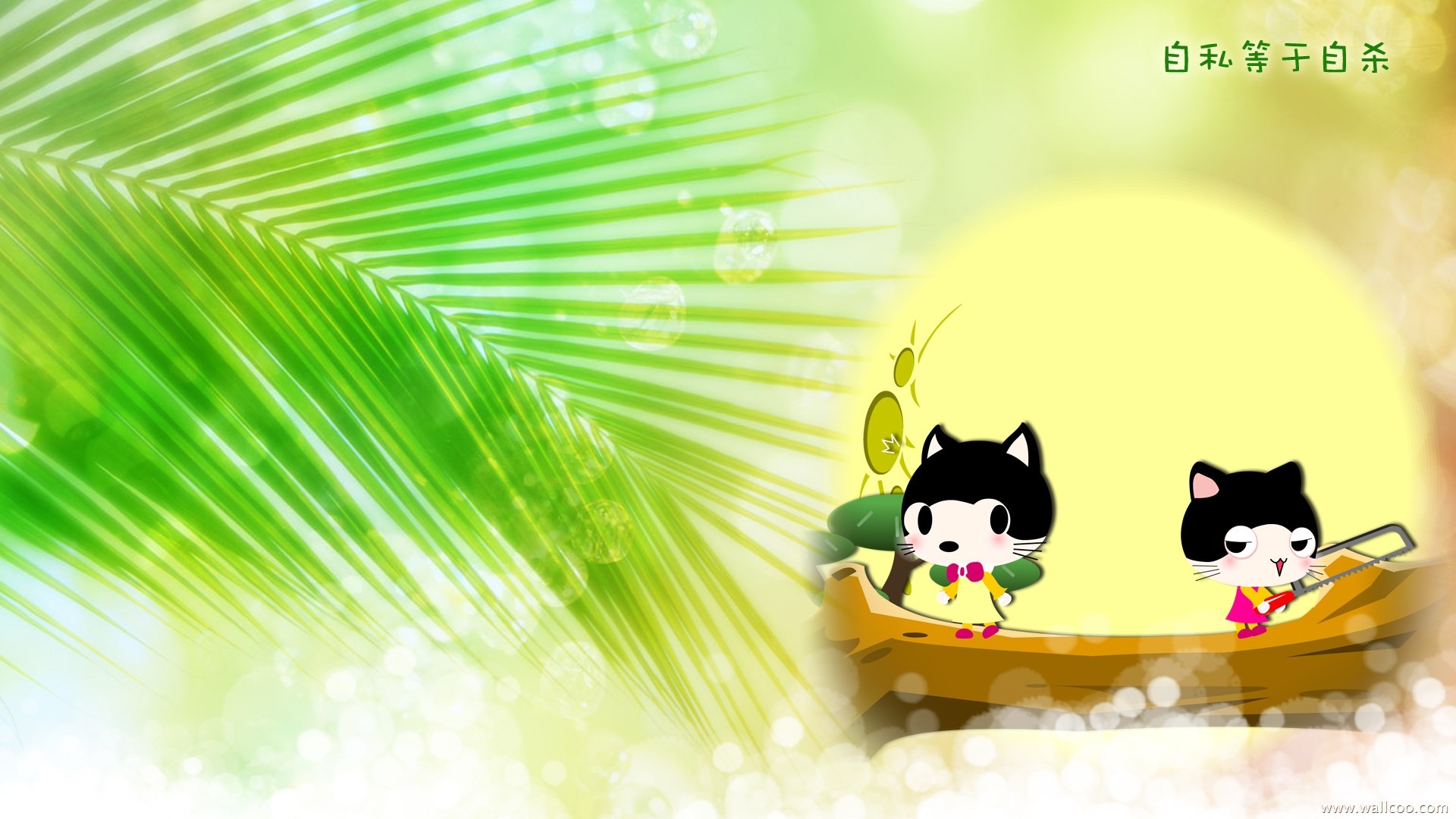 赤ちゃん猫漫画の壁紙（2） #2 - 1920x1080