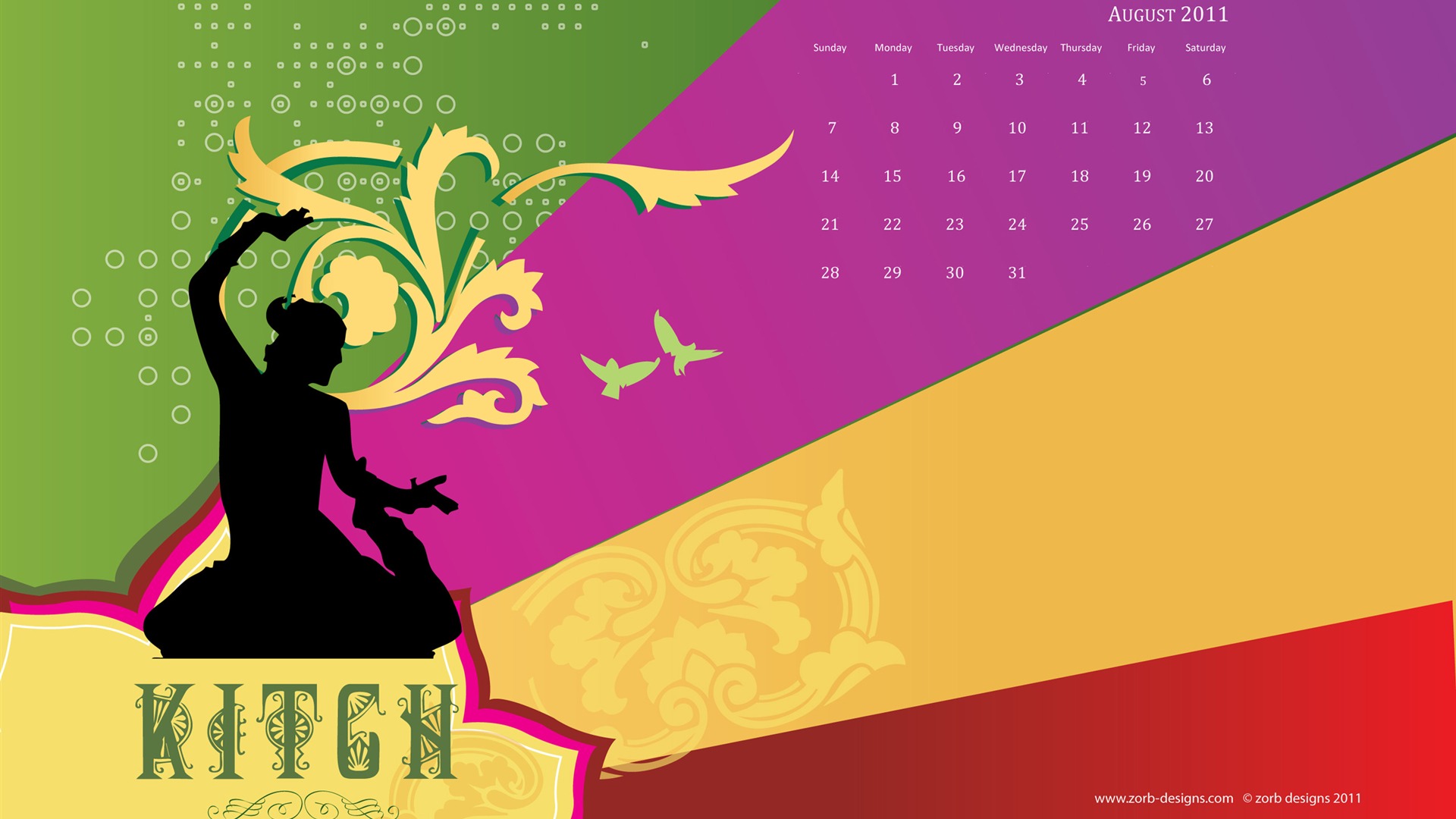 August 2011 calendar wallpaper (2) #18 - 1920x1080