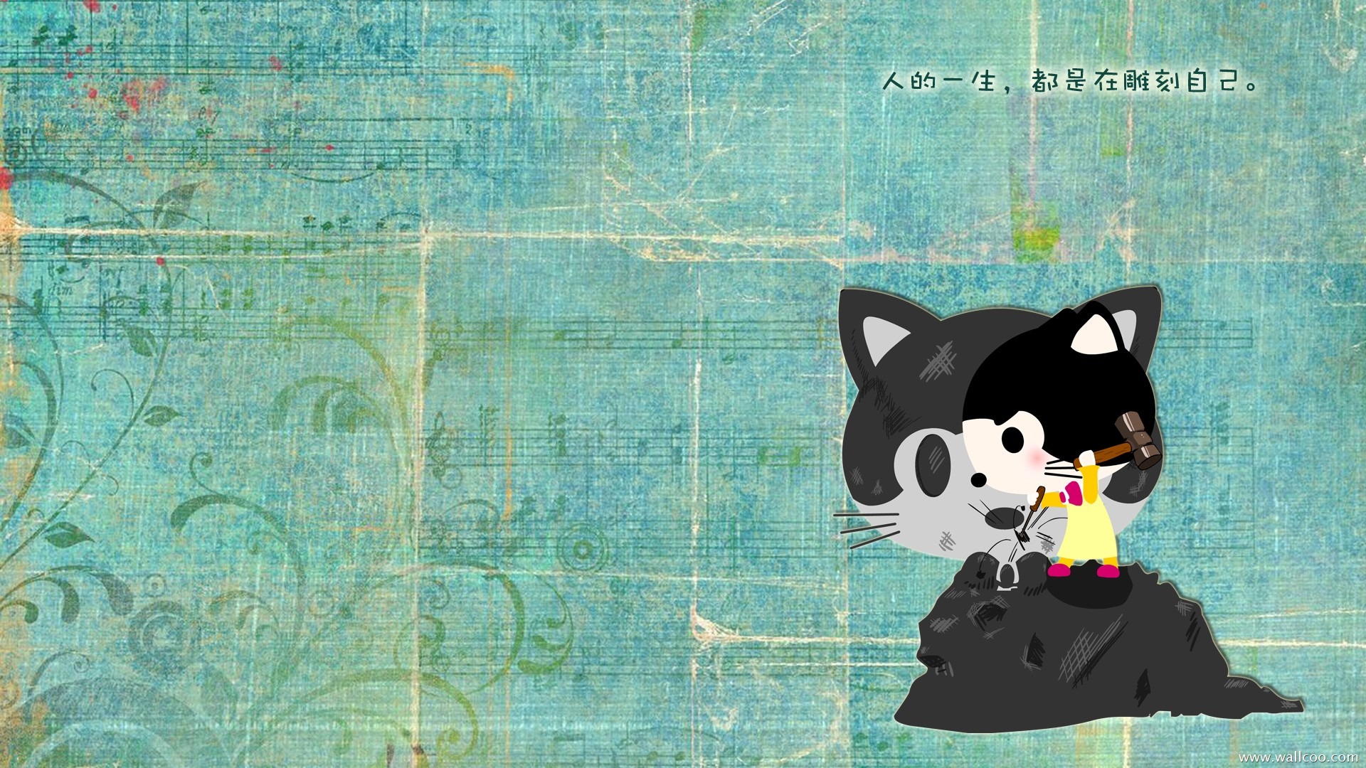 貓咪寶貝 卡通壁紙(三) #5 - 1920x1080
