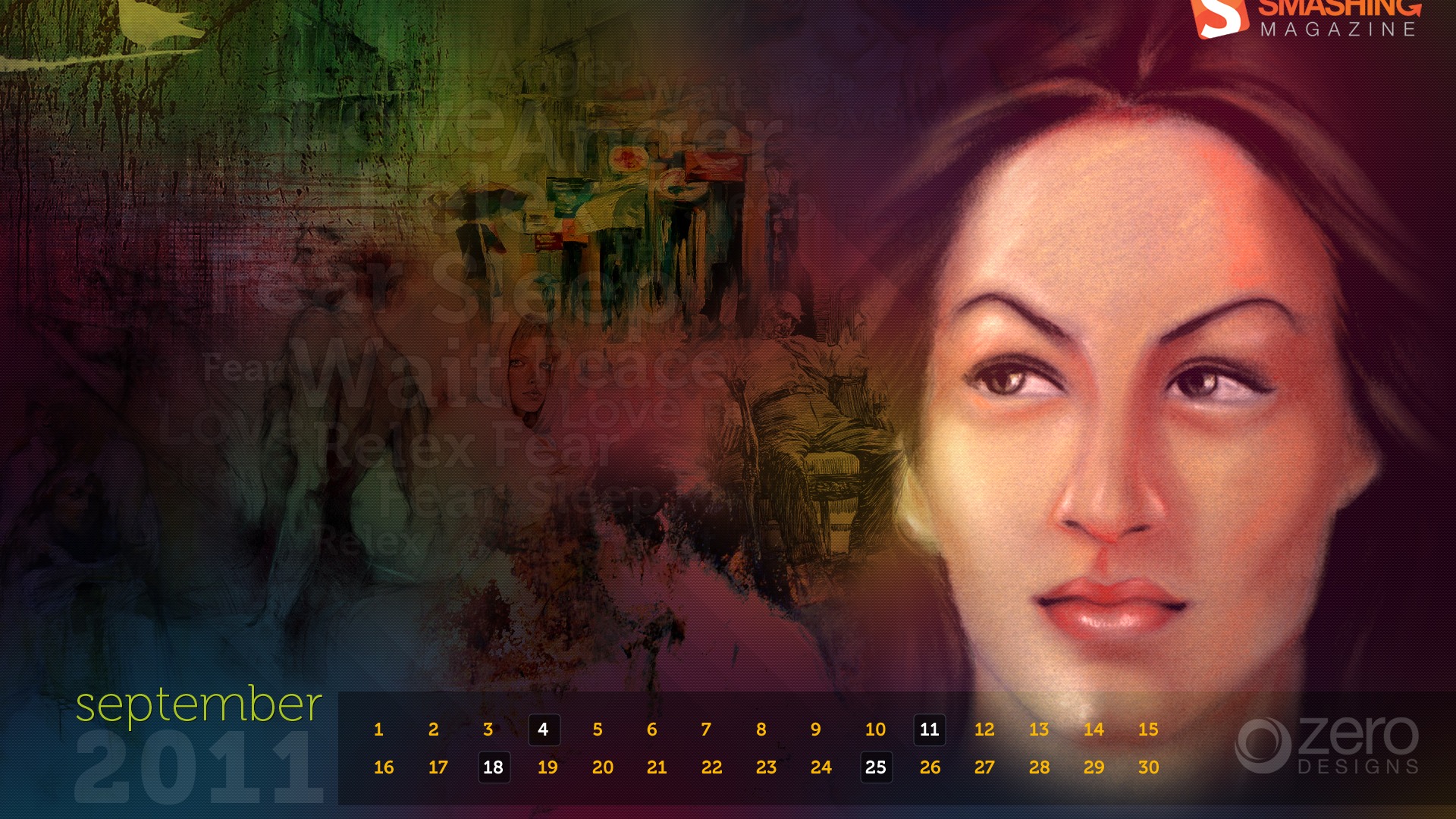 September 2011 Calendar Wallpaper (2) #5 - 1920x1080