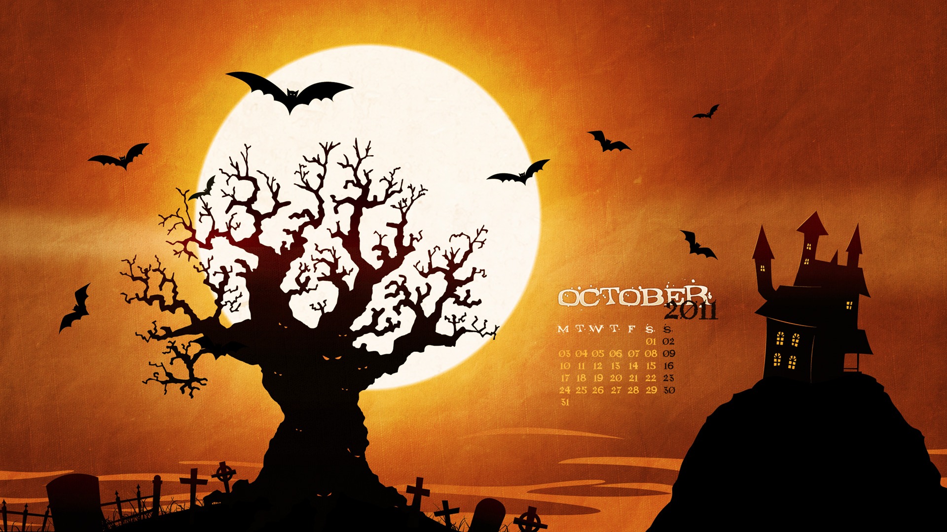 Octobre 2011 Calendar Wallpaper (1) #14 - 1920x1080