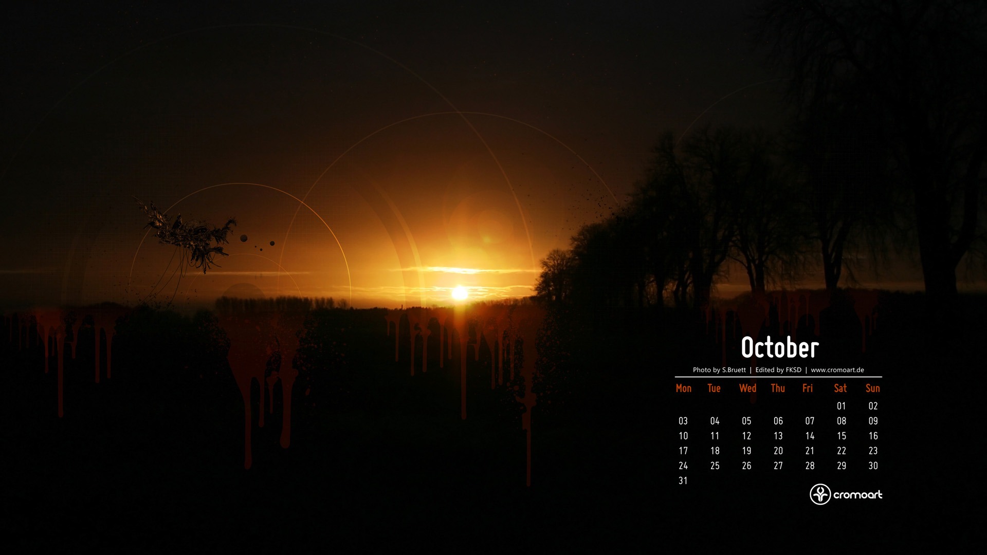 Oktober 2011 Kalender Wallpaper (2) #16 - 1920x1080