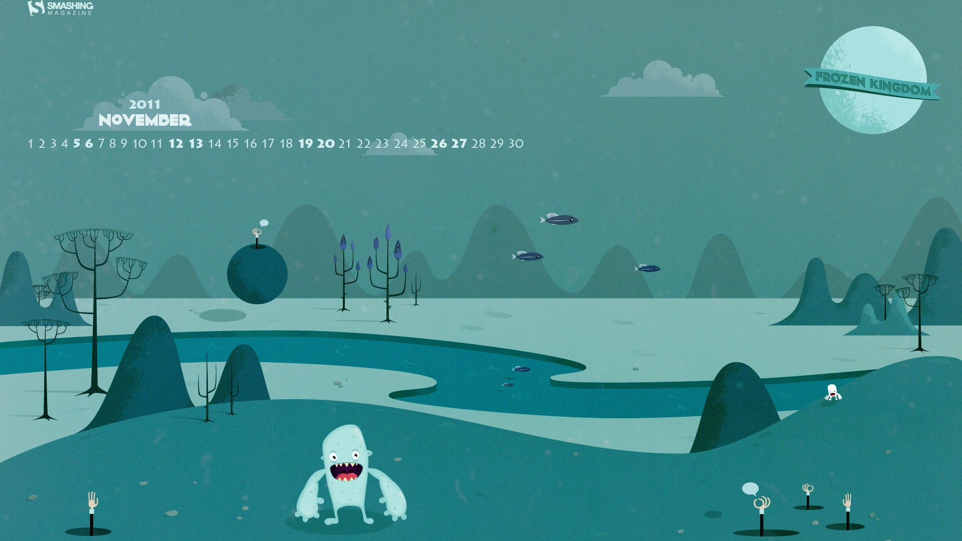 2011년 11월 달력 배경 화면 (1) #13 - 1920x1080