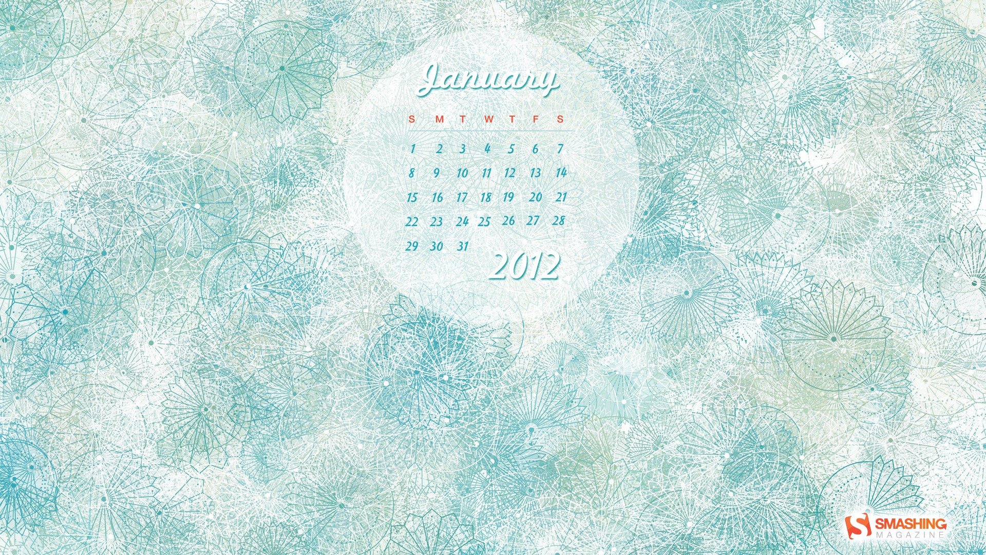 2012年1月 月曆壁紙 #9 - 1920x1080