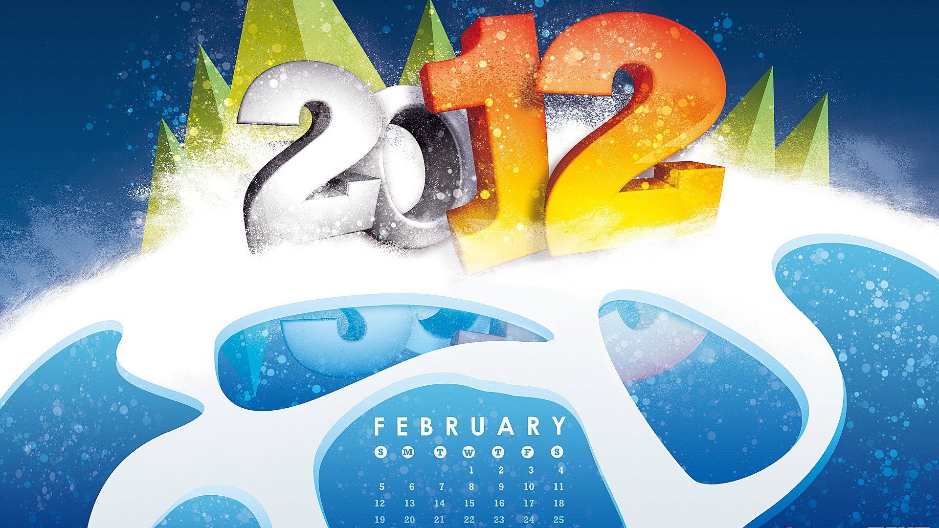 2012년 2월 달력 월페이퍼 (2) #1 - 1920x1080