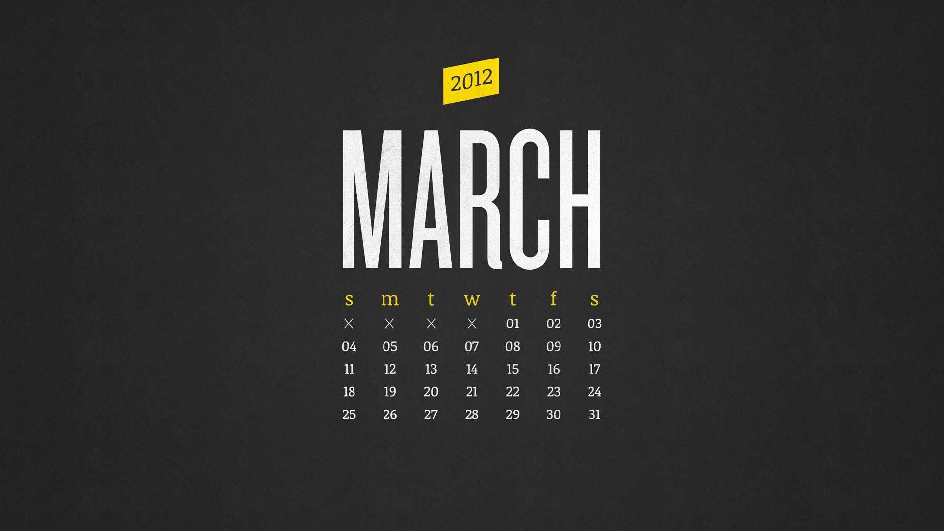 March 2012 Calendar Wallpaper #21 - 1920x1080