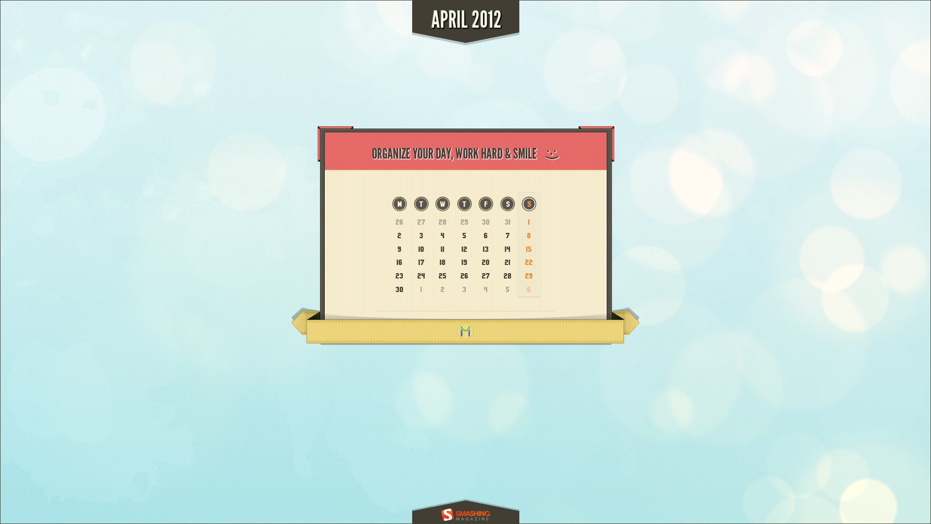 April 2012 Kalender Wallpaper (2) #5 - 1920x1080