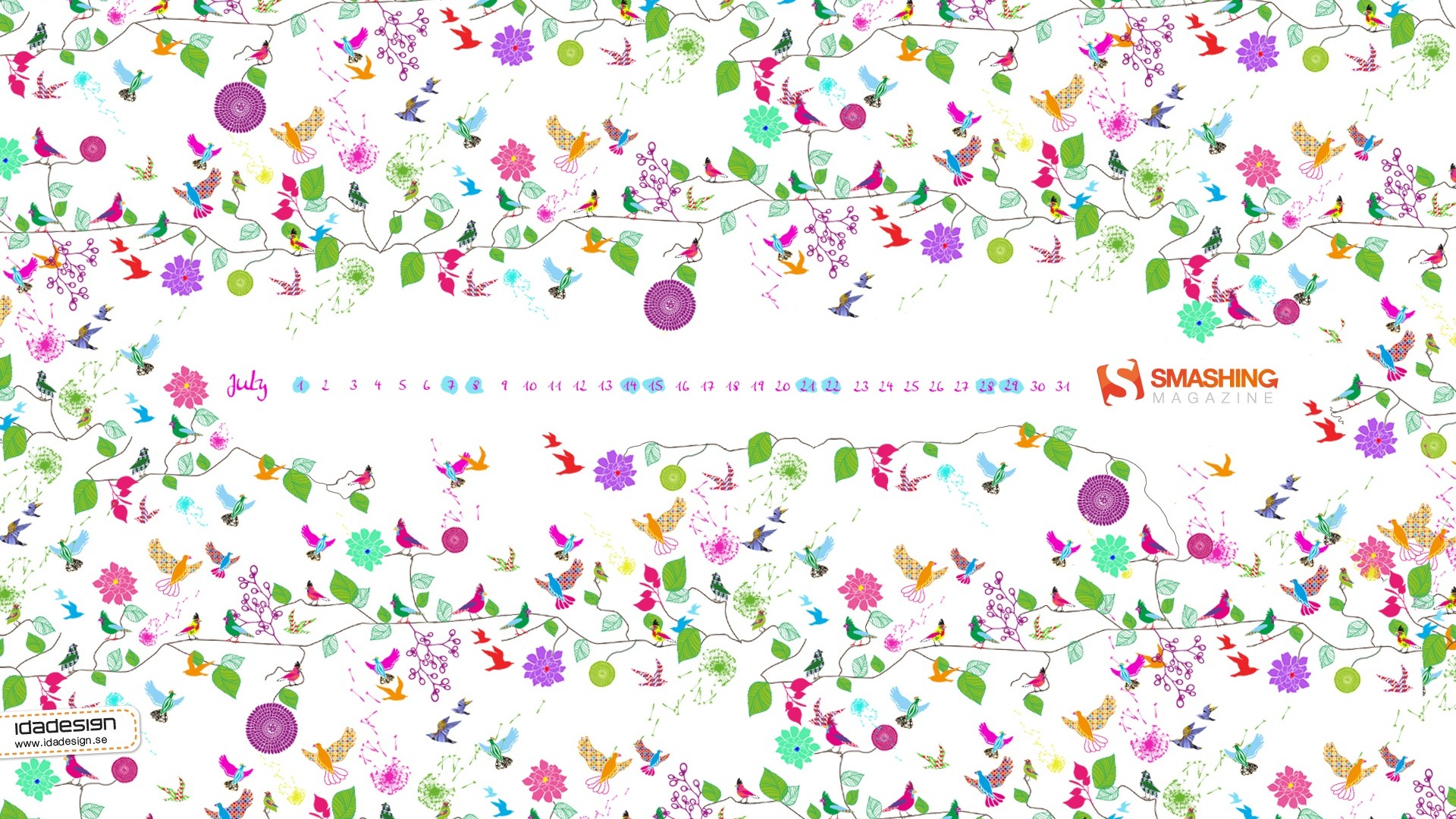 2012年7月 月曆壁紙(一) #9 - 1920x1080