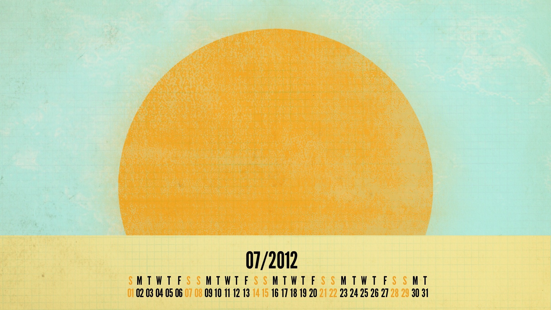 2012年7月カレンダー壁紙（2） #8 - 1920x1080