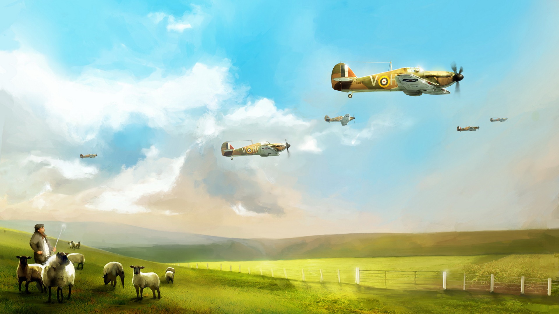 Militares vuelo de las aeronaves exquisitos pintura #8 - 1920x1080